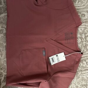 Figs Dusty Rose Scrub Top